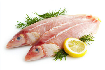 Tilapia isolated on a white background. 