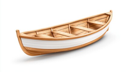 Wooden Rowboat Isolated