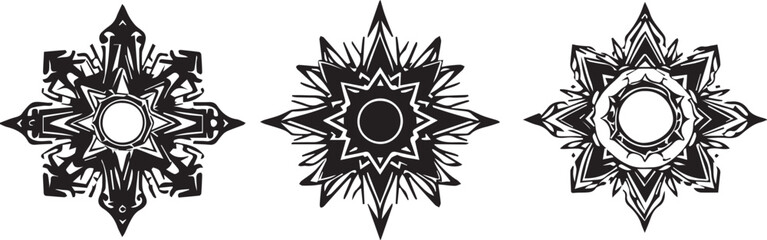 Set of elements for flat design, patterns, ornaments, mandalas. Hand drawn vector illustration