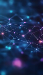 Abstract network of glowing lines and points in blue