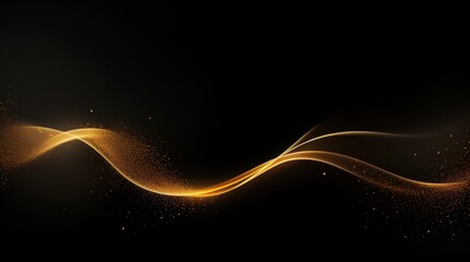Dynamic golden waves abstract background graphic design dark environment artistic concept