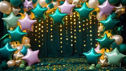 Luxurious Balloon and Star Display