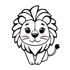 Adorable Lion Mascot Logo with a Cute and Friendly Expression on a Clean White Background