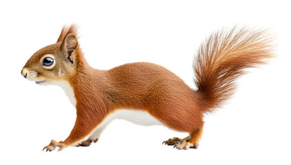 Obraz premium a red squirrel standing isolated on a transparent background