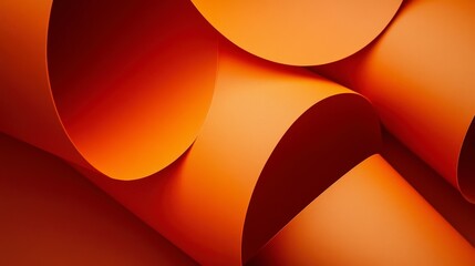 Orange Paper Abstract Art: A Striking Geometric Composition