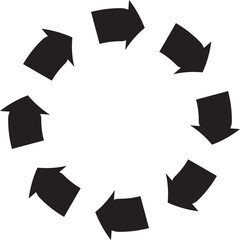 Circular Arrow Icon in Black, Minimalist Design