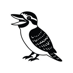 Fototapeta premium a vector silhouette of a kookaburra bird.