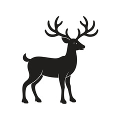 Fototapeta premium a vector silhouette of deer.