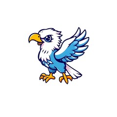 Bold Eagle Mascot Logo with Powerful Wings and a Fierce, Majestic Expression