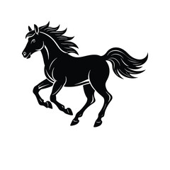 Obraz premium a vector silhouette of a running horse.