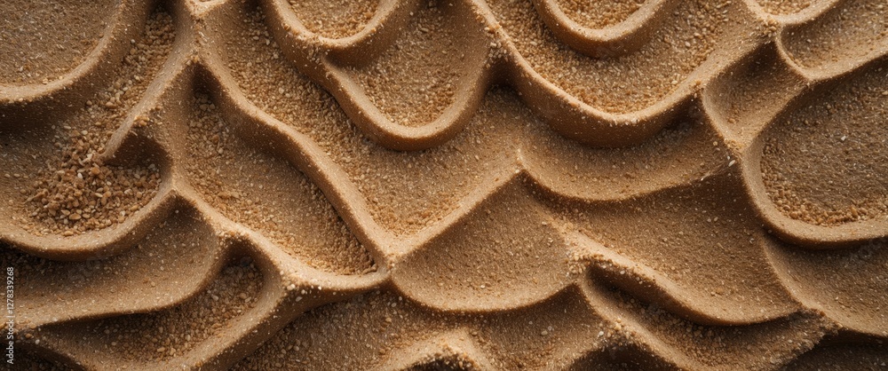Poster textured sand surface background with wavy patterns ideal for design and creative projects