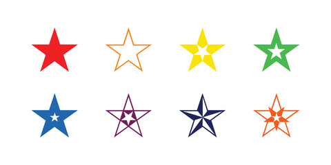 Obraz premium Colorful eight stars vector design.