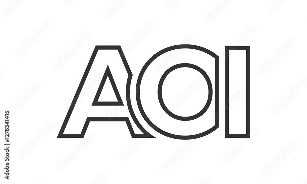 Fototapete aoi logo design template with strong and modern bold text. initial based vector logotype featuring s