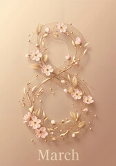 Obraz premium charming number eight concept of international women's day . Generative AI