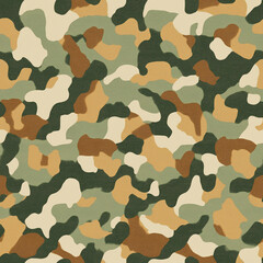 Fototapeta premium Classic Military Camouflage Pattern with Fabric Texture – AI Generated