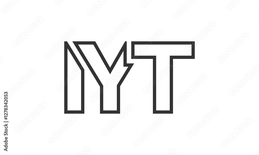 Fototapete IYT logo design template with strong and modern bold text. Initial based vector logotype featuring simple and minimal typography. Trendy company identity.