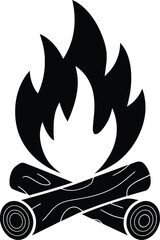 bonfire silhouette vector illustration, bonfire icons, logo