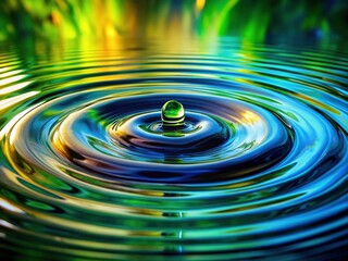 Abstract Concentric Ripples: Liquid Surface Texture,  High-Resolution Stock Photo