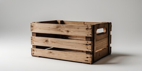 Rustic Wooden Crate Isolated On White Background With Blank Space For Text And Versatile Display Options In Home Decor And Storage