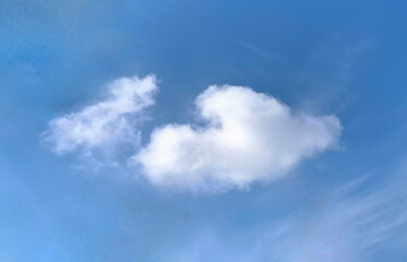 heart, shaped, cloud, small, resembling, heart, sky, natural, blue, background, 