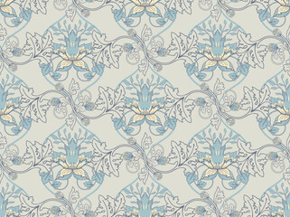 Seamless pattern in modern damask style for fabric, tapestry, wallpaper, wrapping paper.