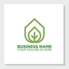 trees and houses logo design concept, nature element logo design vector, forest home logos