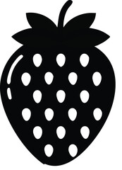 simple cute strawberry fruit hand drawn line art cartoon vector icon sign silhouette illustration isolated on white background 