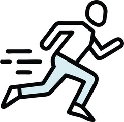 Man running, jogging, track, sprint, marathon, activity color editable logo icon stock vector image sign symbol isolated on a white background. flat design for web or mobile app