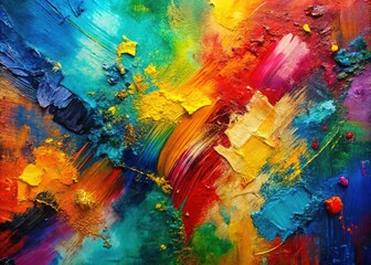 Vibrant Abstract Colorful Paint Streaks Texture Canvas Background