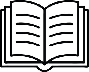 open textbook guide manual line art sign symbol illustration outline icon vector background design