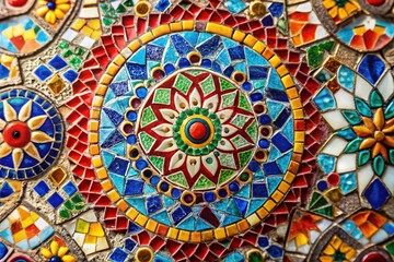 Obraz premium Vibrant Colorful Mosaic Tile Pattern Background Texture