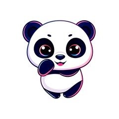 Fototapeta premium Adorable Panda Mascot Logo with a Playful and Friendly Expression for Engaging Branding