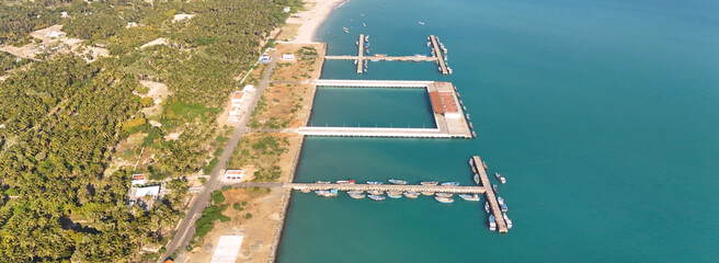 Tamil Nadu india Ships Stand View drone Image
