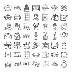 Fototapeta premium Event Planning Icons Checklist, Calendar, Venue, Party, Celebration