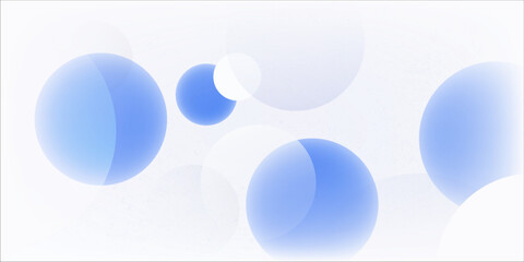 Abstract soft light with white and blue bubble ball background. Trendy minimal design. Vector illustration