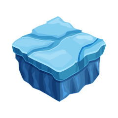 Obraz premium isometric winter glacier landscape, vector illustration