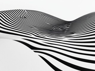 Abstract black white wave pattern in modern design