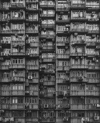Black and white city architecture