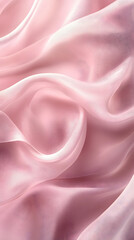 Obraz premium A close-up of the elegant curves and texture of light pink silk fabric 