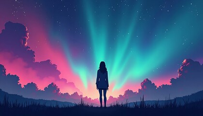 Aurora Borealis in Forest