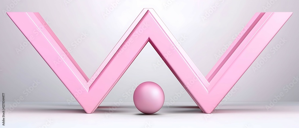 Poster a stylized pink letter 