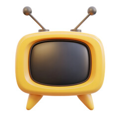 3D Rendered Retro TV Emoji Isolated on White Background