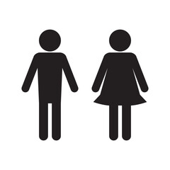 Lavatory and restroom sign for man and women isolated icon graphic vector