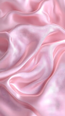 Obraz premium A close-up of the elegant curves and texture of light pink silk fabric 
