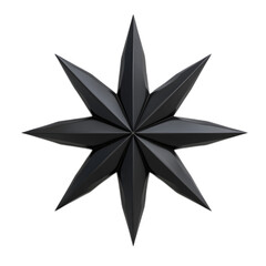 Fototapeta premium Abstract Geometric Black Star Shaped Silhouette Minimalist Design Graphic Element