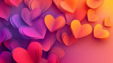 Heart-like shapes in soft gradients symbolizing warmth and compassion. Suitable for fundraising campaigns or awareness drives