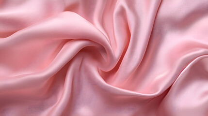 Obraz premium A close-up of the elegant curves and texture of light pink silk fabric 