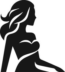 fashion and beauty elements for design, black color silhouette of fashion and beauty