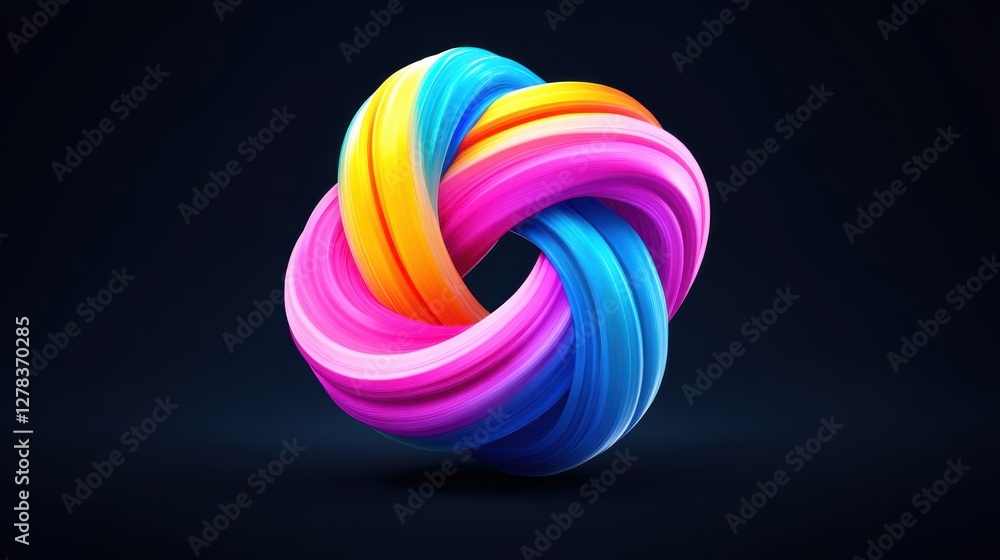 Poster vibrant 3d clay network icon, an engaging and colorful representation of connectivity, ideal for dyn