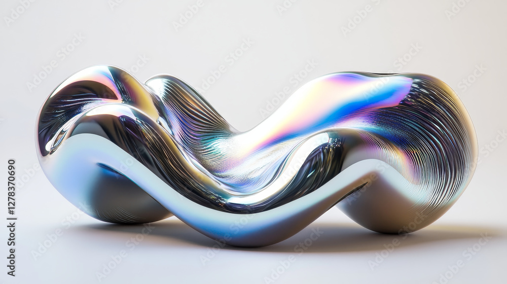 Aufkleber 3d metal chrome liquid y2k shape object vector. isolated hologram mercury fluid blob element. futuri